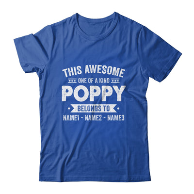 Personalized Custom Kids Name This Awesome Poppy Belongs To Kids Custom Poppy With Kid's Name For Men Fathers Day Birthday Christmas Shirt & Hoodie | teecentury