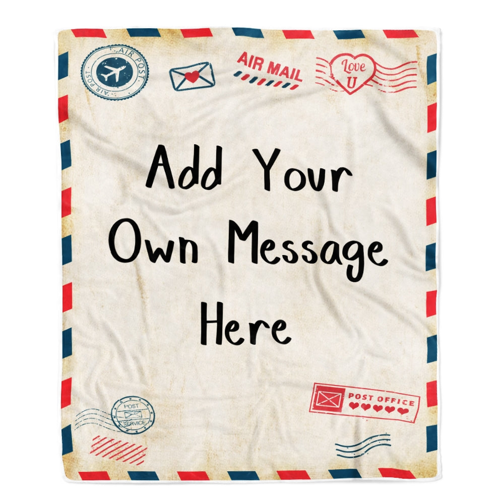 Personalized Custom Name Message Text for Daughter Son Mom Dad Wife Husband Girlfriend Boyfriend Letter Airmail Christmas Birthday Fleece Blanket Blanket | Teecentury.com