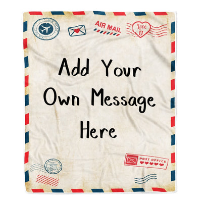 Personalized Custom Name Message Text for Daughter Son Mom Dad Wife Husband Girlfriend Boyfriend Letter Airmail Christmas Birthday Fleece Blanket Blanket | Teecentury.com