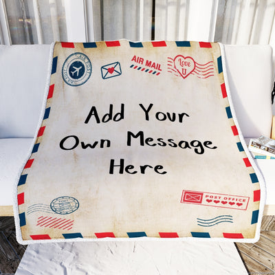 Personalized Custom Name Message Text for Daughter Son Mom Dad Wife Husband Girlfriend Boyfriend Letter Airmail Christmas Birthday Fleece Blanket Blanket | Teecentury.com