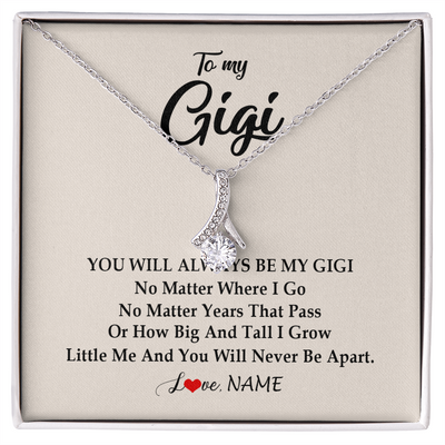 Alluring Beauty Necklace | Personalized Gigi Necklace From Grandkids Granddaughter Grandson You Will Always Be My Gigi Birthday Mothers Day Christmas Customized Gift Box Message Card | teecentury