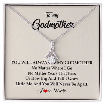 Alluring Beauty Necklace | Personalized Godmother Necklace From Goddaughter Niece You Will Always Be My Godmother Birthday Mothers Day Christmas Customized Gift Box Message Card | teecentury