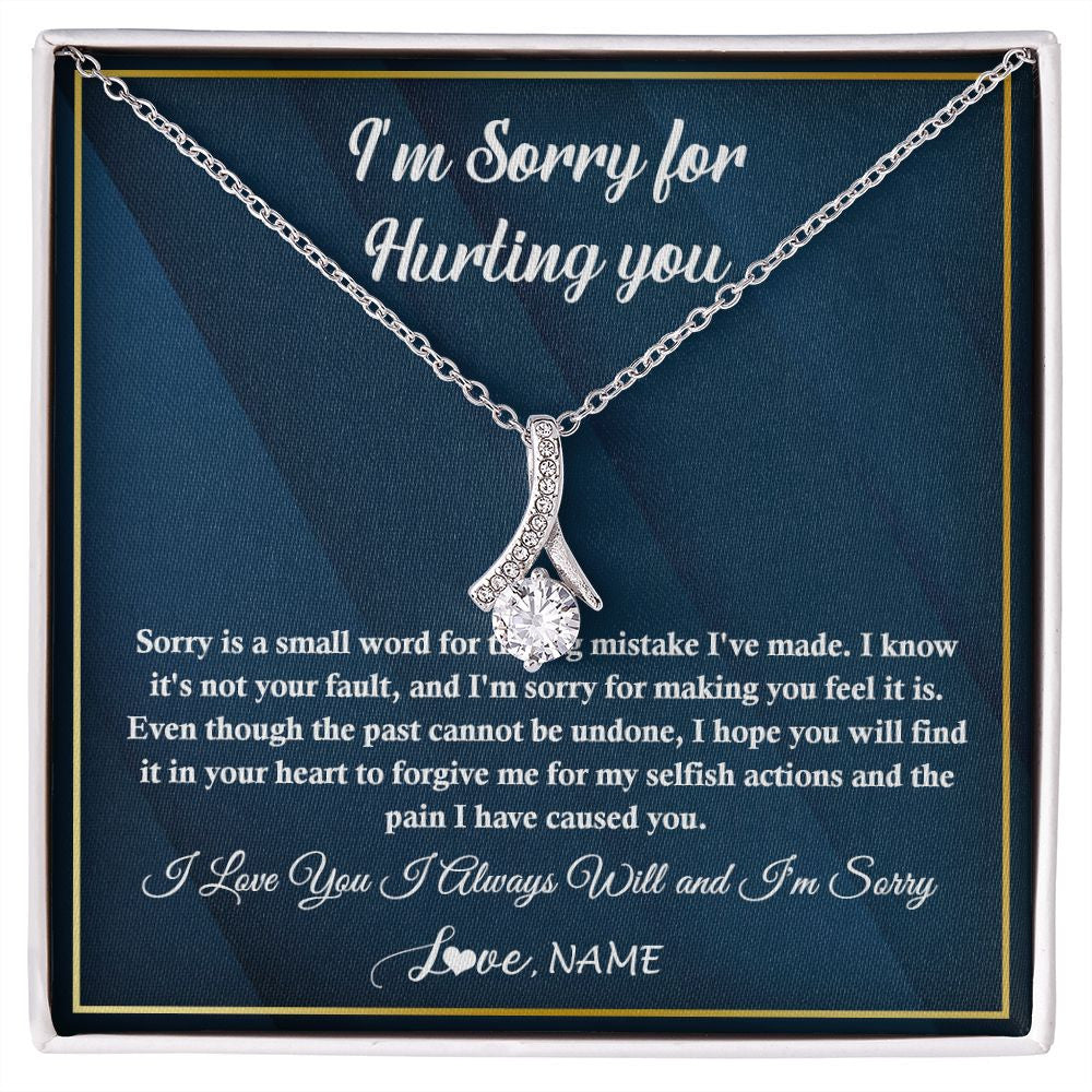 Alluring Beauty Necklace | Personalized I'M Sorry Apology Necklace For Wife Girlfriend Forgive Me Sorry Gift Friend Partner Apology Pendant Jewelry Customized Gift Box Message Card | teecentury