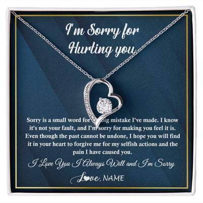 Forever Love Necklace | Personalized I'M Sorry Apology Necklace For Wife Girlfriend Forgive Me Sorry Gift Friend Partner Apology Pendant Jewelry Customized Gift Box Message Card | teecentury