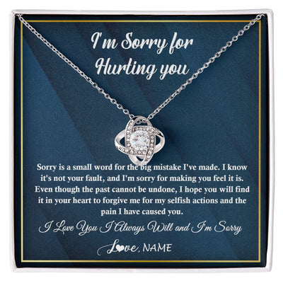 Love Knot Necklace | Personalized I'M Sorry Apology Necklace For Wife Girlfriend Forgive Me Sorry Gift Friend Partner Apology Pendant Jewelry Customized Gift Box Message Card | teecentury