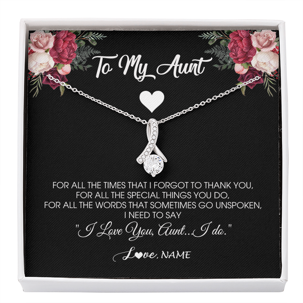 Alluring Beauty Necklace | Personalized To My Aunt Necklace From Niece Nephew I Need To Say I Love You Aunt Jewelry Birthday Mothers Day Christmas Customized Message Card | teecentury
