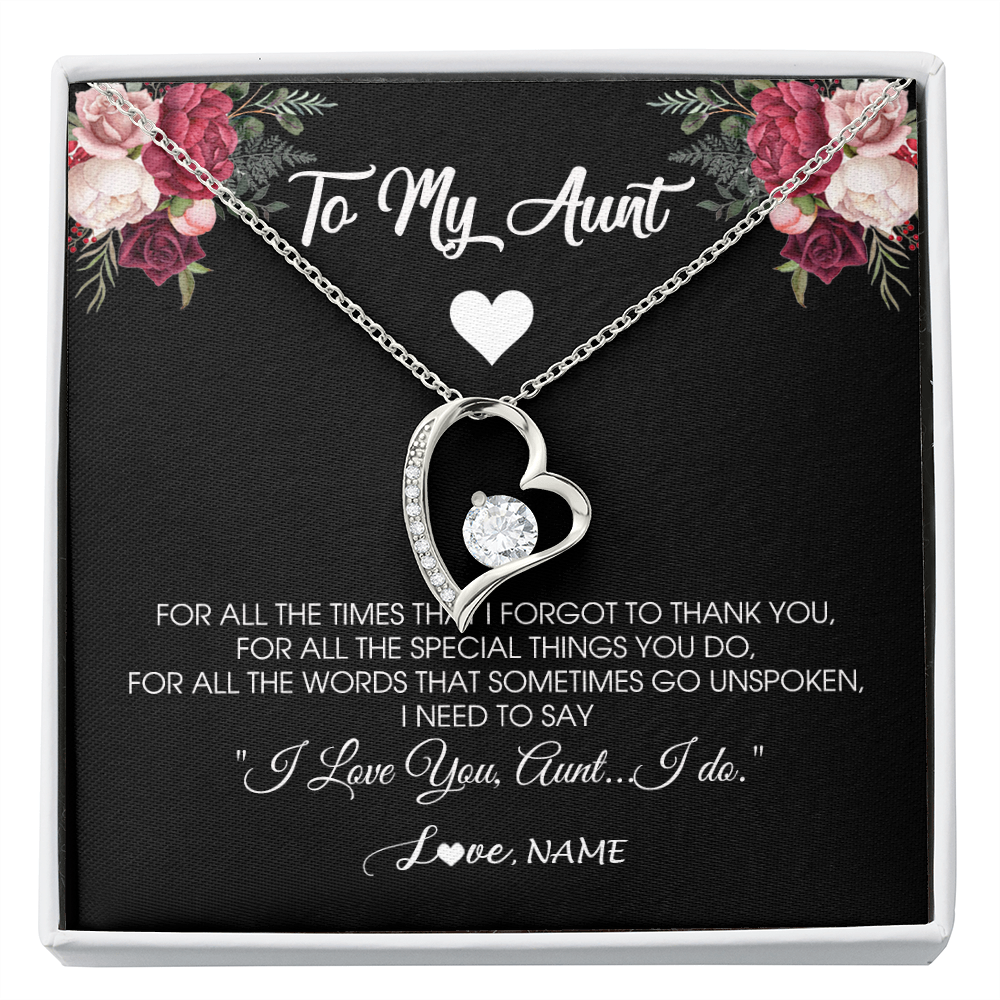 Forever Love Necklace | Personalized To My Aunt Necklace From Niece Nephew I Need To Say I Love You Aunt Jewelry Birthday Mothers Day Christmas Customized Message Card | teecentury