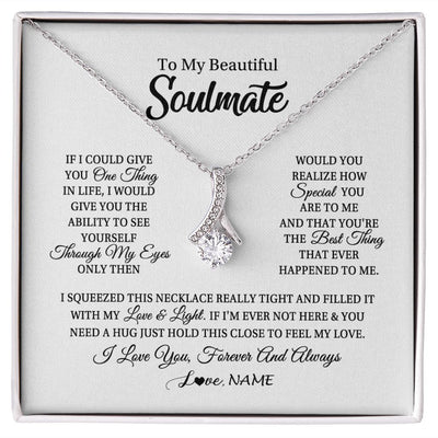 Alluring Beauty Necklace | Personalized To My Beautiful Soulmate Necklace From Husband If I Could Give You Future Wife Birthday Anniversary Christmas Customized Gift Box Message Card | teecentury