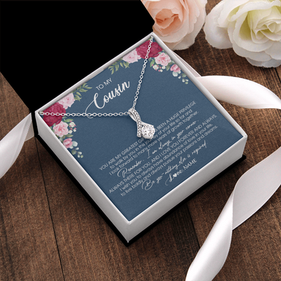 Alluring Beauty Necklace | Personalized To My Cousin Necklace From Family You Are My Greatest Gift Cousin Birthday Christmas Customized Jewelry Gift Box Message Card | teecentury