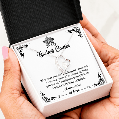 Forever Love Necklace | Personalized To My Cousin Necklace I Will Love You Always Cousin Pendant Jewelry Birthday Graduation Christmas Customized Message Card | teecentury