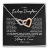 Interlocking Hearts Necklace | Personalized To My Daughter Necklace From Mom Dad Never Forget How Much I Love You Daughter Birthday Christmas Graduation Customized Gift Box Message Card | teecentury