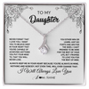 Alluring Beauty Necklace | Personalized To My Daughter Necklace From Mom Dad Never Forget That I Love You Daughter Birthday Christmas Jewelry Pendant Customized Gift Box Message Card | teecentury