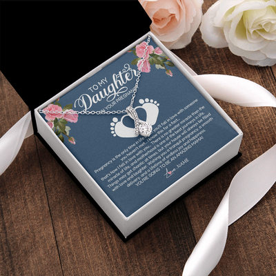 Alluring Beauty Necklace | Personalized To My Daughter On Your Pregnancy Necklace First Time Mom Expecting Mama Mom Mother's Day Pendant Jewelry Customized Gift Box Message Card | teecentury