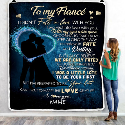 Personalized To My Fiance Blankets Fall In Love With You Future Husband Fiance Birthday Valentine's Day Christmas Customized Fleece Blanket Blanket | Teecentury.com