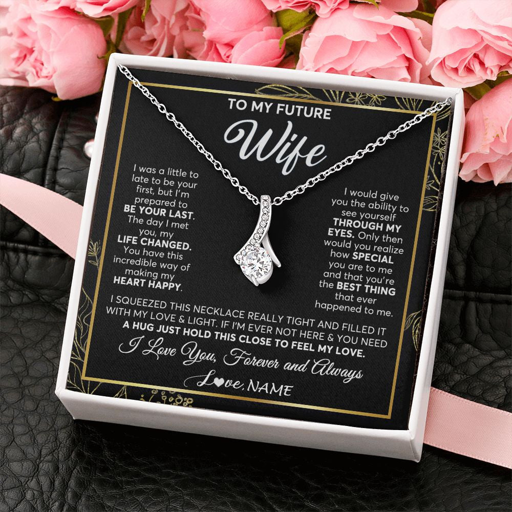 Alluring Beauty Necklace | Personalized To My Future Wife Necklace From Husband My Love Fiancee Wife Birthday Anniversary Valentines Day Christmas Customized Gift Box Message Card | teecentury