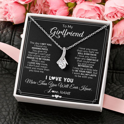 Alluring Beauty Necklace | Personalized To My Girlfriend Necklace From Boyfriend The Day I Met You Girlfriend Birthday Anniversary Valentines Christmas Customized Gift Box Message Card | teecentury