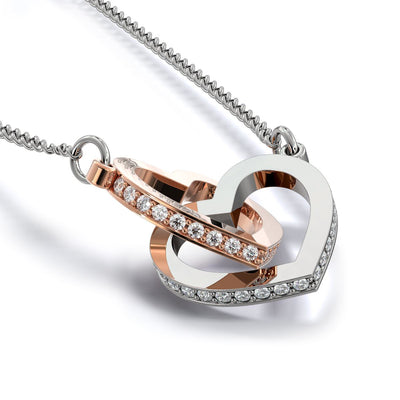 Interlocking Hearts Necklace | Personalized To My Goddaughter Necklace From Godmother My Love Is Always There Goddaughter Birthday Christmas Graduation Customized Gift Box Message Card | teecentury