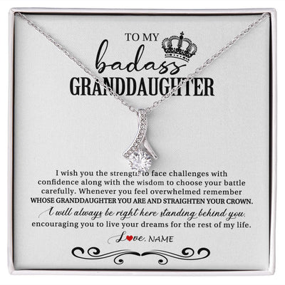 Alluring Beauty Necklace | Personalized To My Granddaughter Necklace From Grandma Grandpa Nana Wish You The Strength Granddaughter Birthday Christmas Customized Gift Box Message Card | teecentury