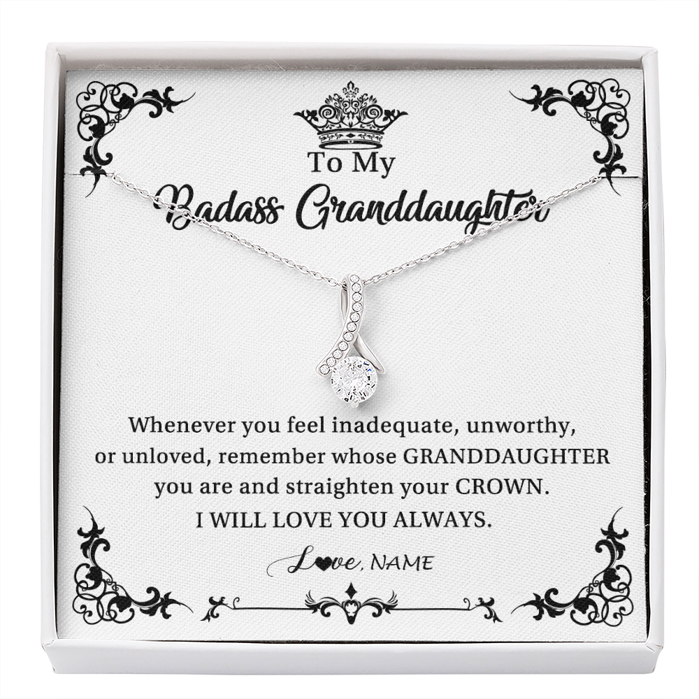 Alluring Beauty Necklace | Personalized To My Granddaughter Necklace From Grandma I Will Love You Always Granddaughter Jewelry Birthday Christmas Customized Message Card | teecentury