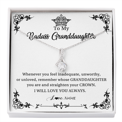 Alluring Beauty Necklace | Personalized To My Granddaughter Necklace From Grandma I Will Love You Always Granddaughter Jewelry Birthday Christmas Customized Message Card | teecentury