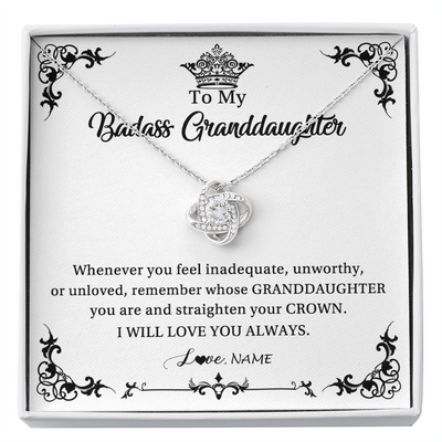 Love Knot Necklace | Personalized To My Granddaughter Necklace From Grandma I Will Love You Always Granddaughter Jewelry Birthday Christmas Customized Message Card | teecentury