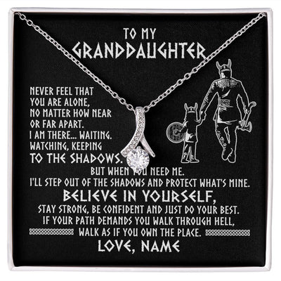 Alluring Beauty Necklace | Personalized To My Granddaughter Necklace Viking Never Feel You Are Alone Scandinavian Runes Viking Birthday Christmas Customized Gift Box Message Card | teecentury
