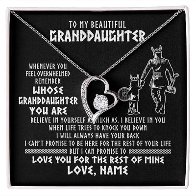 Forever Love Necklace | Personalized To My Granddaughter Viking Necklace From Grandpa Whenever You Feel Overwhelmed Birthday Christmas Jewelry Customized Gift Box Message Card | teecentury