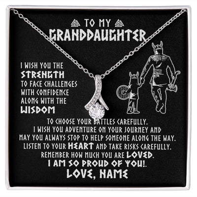 Alluring Beauty Necklace | Personalized To My Granddaughter Viking Necklace From Papa Grandpa I Am So Proud Of You Runes Viking Birthday Christmas Customized Gift Box Message Card | teecentury