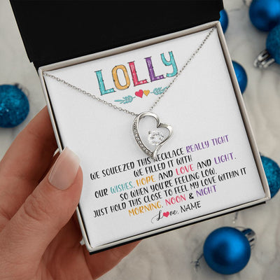 Forever Love Necklace | Personalized To My Lolly Necklace From Grandkids Granddaughter We Squeezed This Necklace Lolly Birthday Mothers Day Jewelry Customized Gift Box Message Card | teecentury