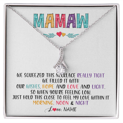 Alluring Beauty Necklace | Personalized To My Mamaw Necklace From Grandkids Granddaughter We Squeezed This Necklace Mamaw Birthday Mothers Day Jewelry Customized Gift Box Message Card | teecentury