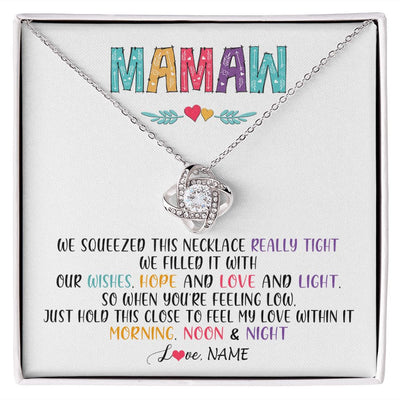 Love Knot Necklace | Personalized To My Mamaw Necklace From Grandkids Granddaughter We Squeezed This Necklace Mamaw Birthday Mothers Day Jewelry Customized Gift Box Message Card | teecentury