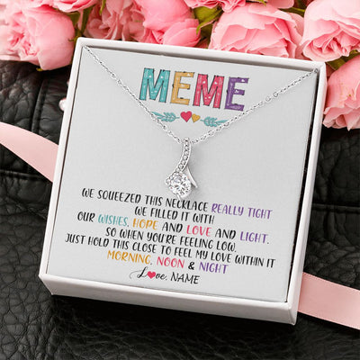 Alluring Beauty Necklace | Personalized To My Meme Necklace From Grandkids Granddaughter We Squeezed This Necklace Meme Birthday Mothers Day Christmas Customized Gift Box Message Card | teecentury