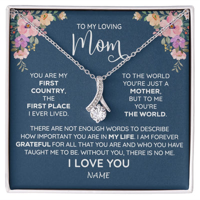 Alluring Beauty Necklace | Personalized To My Mom Necklace From Daughter Son I Am Forever Grateful Mom Birthday Mothers Day Christmas Pendant Jewelry Customized Gift Box Message Card | teecentury