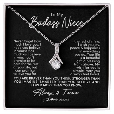 Alluring Beauty Necklace | Personalized To My Niece Necklace From Aunt Uncle Never Forget How Much I Love You Niece Jewelry Birthday Christmas Graduation Customized Gift Box Message Card | teecentury