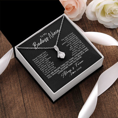 Alluring Beauty Necklace | Personalized To My Niece Necklace From Aunt Uncle Never Forget How Much I Love You Niece Jewelry Birthday Christmas Graduation Customized Gift Box Message Card | teecentury