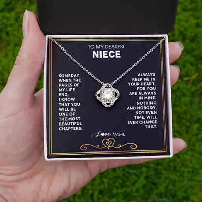 Love Knot Necklace | Personalized To My Niece Necklace From Aunt Uncle When The Pages Of My Life End Niece Birthday Graduation Christmas Pendant Customized Gift Message Card | teecentury