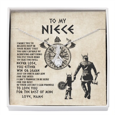 Alluring Beauty Necklace | Personalized To My Niece Necklace From Uncle You Will Never Lose Wolf Niece Birthday Graduation Thanksgiving Valentines Christmas Customized Message Card | teecentury