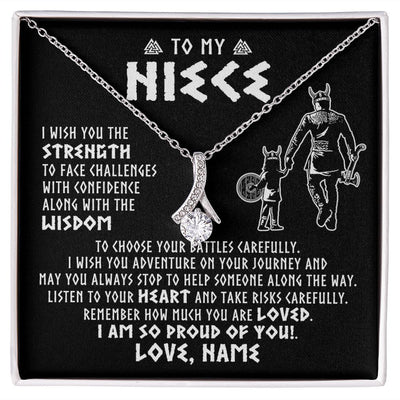 Alluring Beauty Necklace | Personalized To My Niece Viking Necklace From Uncle I Am So Proud Of You Runes Viking Niece Birthday Christmas Customized Gift Box Message Card | teecentury
