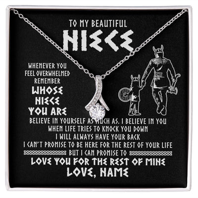 Alluring Beauty Necklace | Personalized To My Niece Viking Necklace From Uncle Whenever You Feel Overwhelmed Niece Birthday Christmas Jewelry Customized Gift Message Card | teecentury