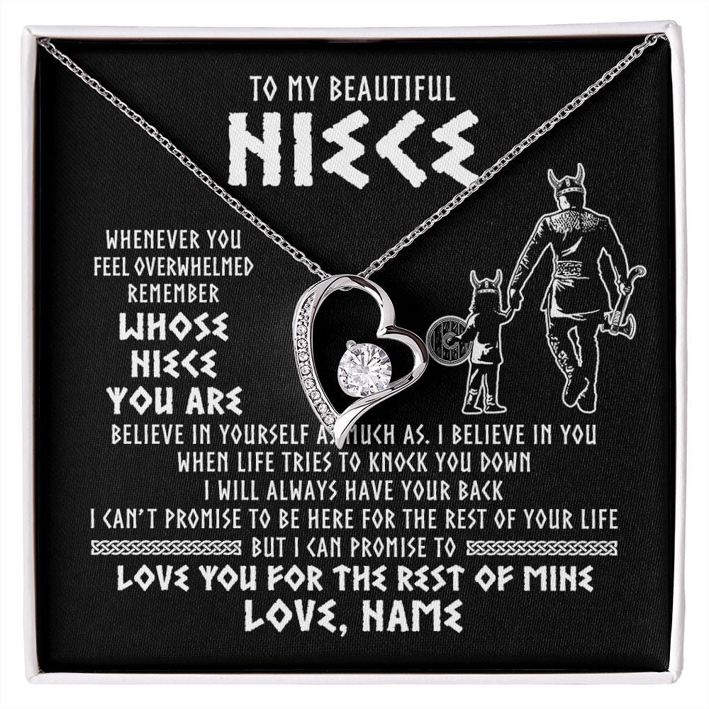 Forever Love Necklace | Personalized To My Niece Viking Necklace From Uncle Whenever You Feel Overwhelmed Niece Birthday Christmas Jewelry Customized Gift Message Card | teecentury