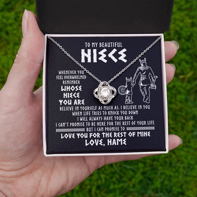 Love Knot Necklace | Personalized To My Niece Viking Necklace From Uncle Whenever You Feel Overwhelmed Niece Birthday Christmas Jewelry Customized Gift Message Card | teecentury