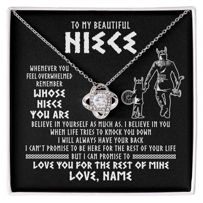 Love Knot Necklace | Personalized To My Niece Viking Necklace From Uncle Whenever You Feel Overwhelmed Niece Birthday Christmas Jewelry Customized Gift Message Card | teecentury