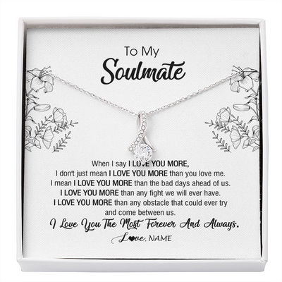 Alluring Beauty Necklace | Personalized To My Soulmate Necklace For Women Future Wife Girlfriend Love You Birthday Anniversary Wedding Valentines Day Christmas Customized Message Card | teecentury