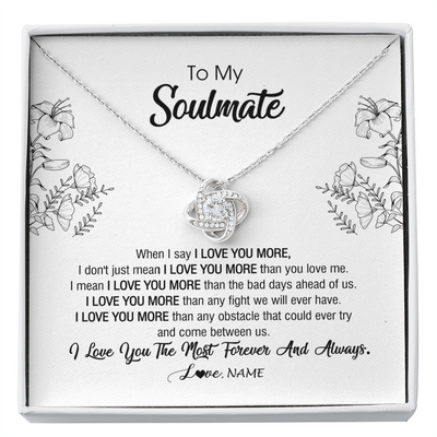 Love Knot Necklace | Personalized To My Soulmate Necklace For Women Future Wife Girlfriend Love You Birthday Anniversary Wedding Valentines Day Christmas Customized Message Card | teecentury