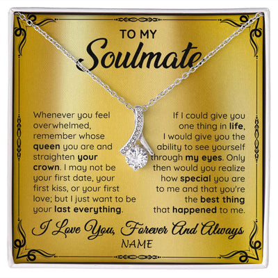 Alluring Beauty Necklace | Personalized To My Soulmate Necklace For Women Hot Wife Romantic From Husband Birthday Anniversary Wedding Valentines Day Customized Gift Box Message Card | teecentury