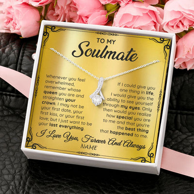 Alluring Beauty Necklace | Personalized To My Soulmate Necklace For Women Hot Wife Romantic From Husband Birthday Anniversary Wedding Valentines Day Customized Gift Box Message Card | teecentury