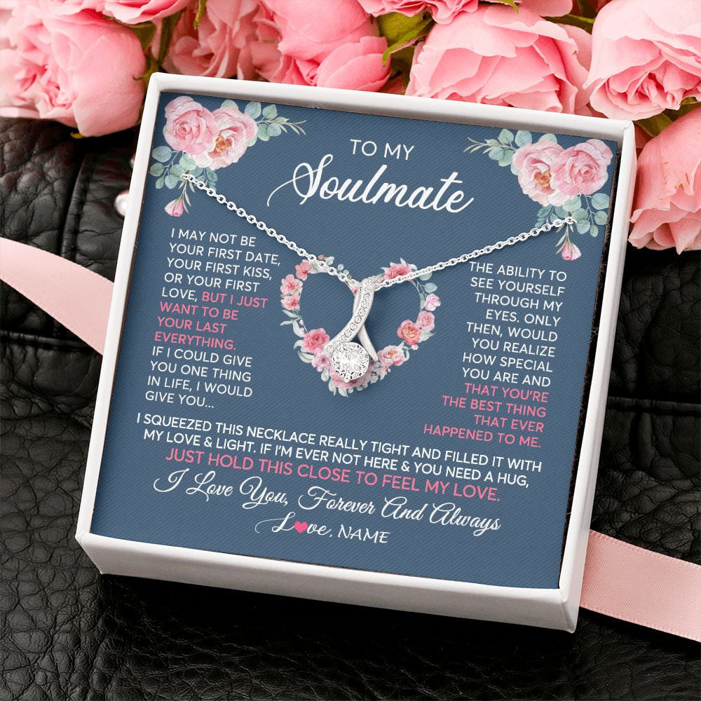 Alluring Beauty Necklace | Personalized To My Soulmate Necklace I Love You Romantic For Girlfriend Future Wife Anniversary Wedding Birthday Christmas Customized Gift Box Message Card | teecentury