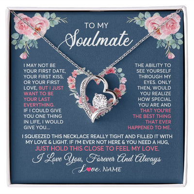 Forever Love Necklace | Personalized To My Soulmate Necklace I Love You Romantic For Girlfriend Future Wife Anniversary Wedding Birthday Christmas Customized Gift Box Message Card | teecentury