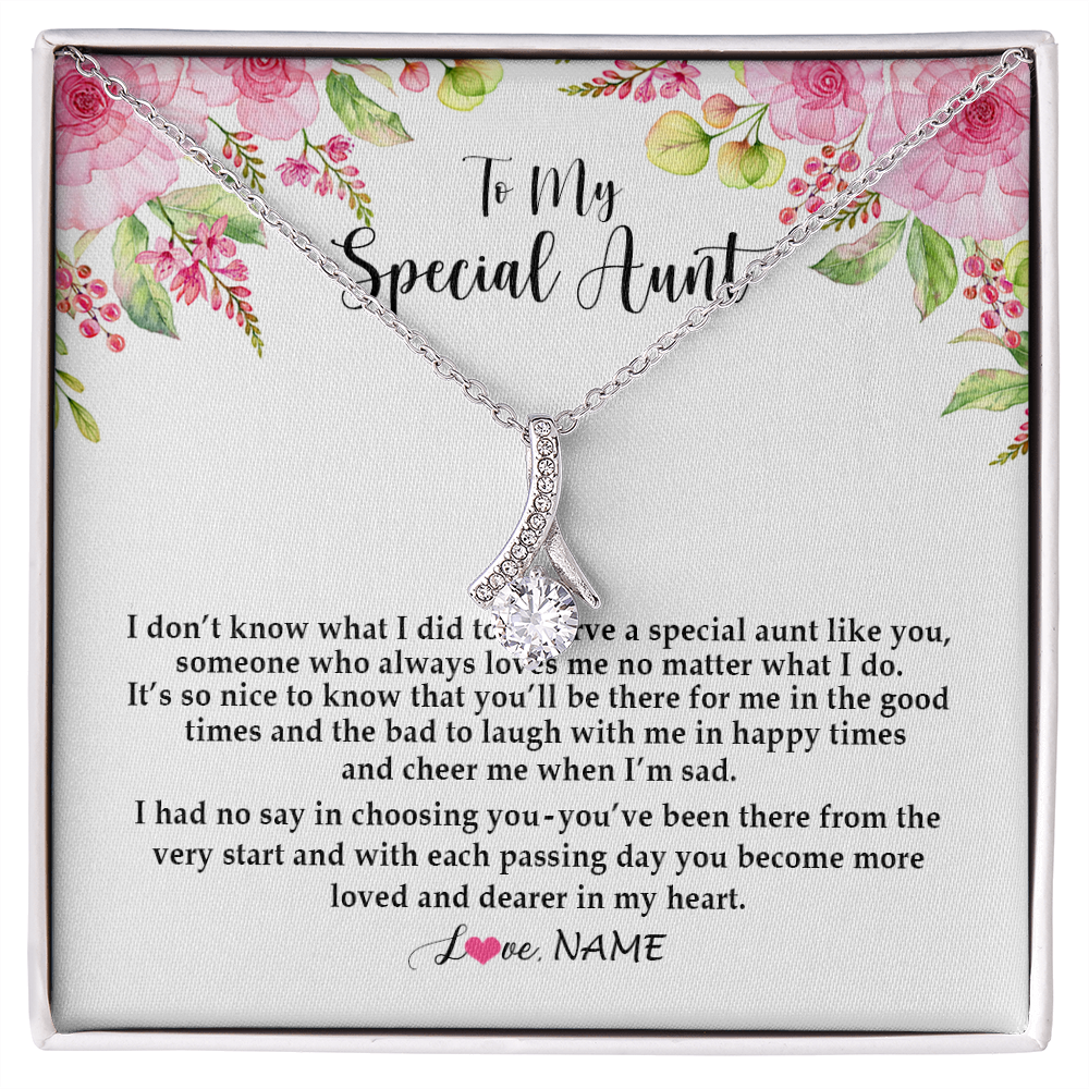 Alluring Beauty Necklace | Personalized To My Special Aunt Necklace From Niece Nephew Deserve A Special Aunt Pendant Birthday Monthers Day Christmas Customized Gift Box Message Card | teecentury