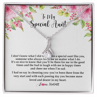 Alluring Beauty Necklace | Personalized To My Special Aunt Necklace From Niece Nephew Deserve A Special Aunt Pendant Birthday Monthers Day Christmas Customized Gift Box Message Card | teecentury